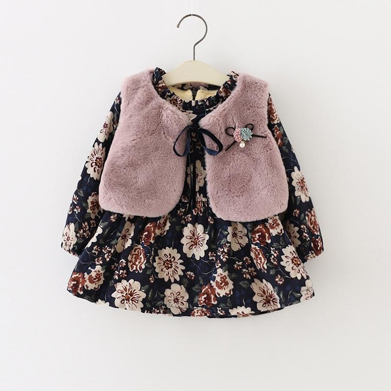 Vintage Floral Dress & Vest Set