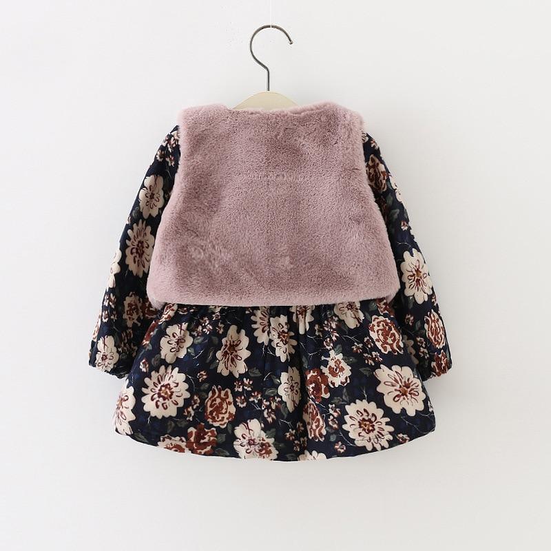 Vintage Floral Dress & Vest Set