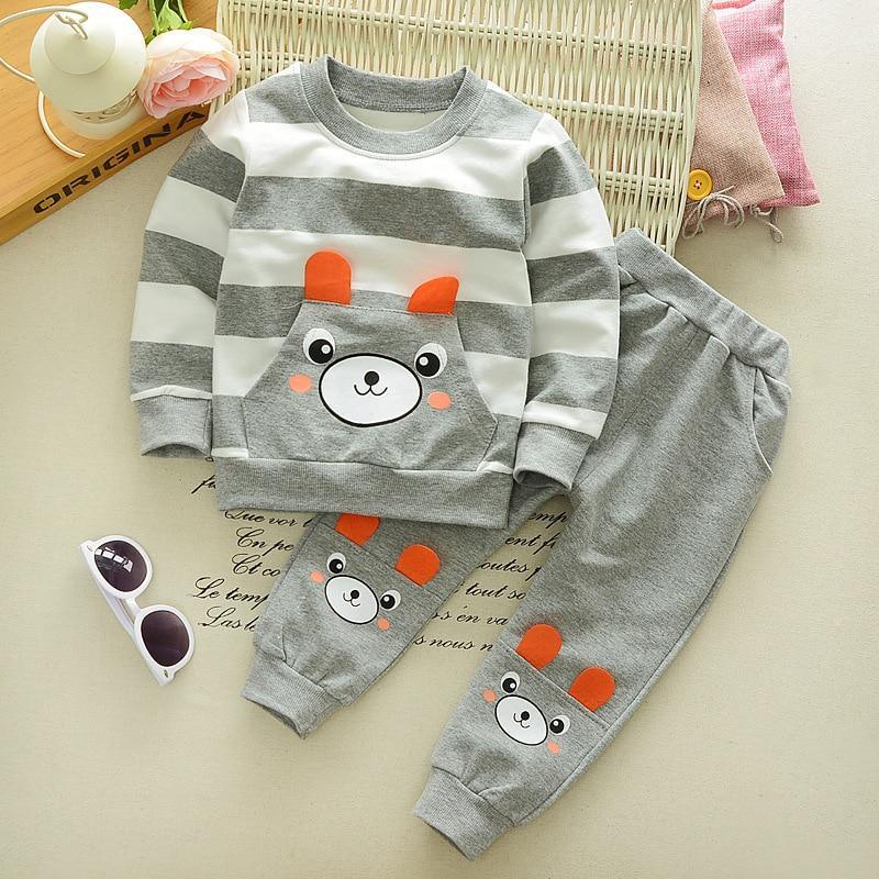 Bear Hug Striped Two-Piece Set